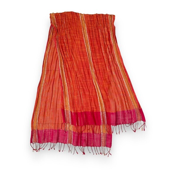 Unbranded Accessories - Orange Golden Pashmina Scarf 20" x 84" Rectangular Scarve Unisex